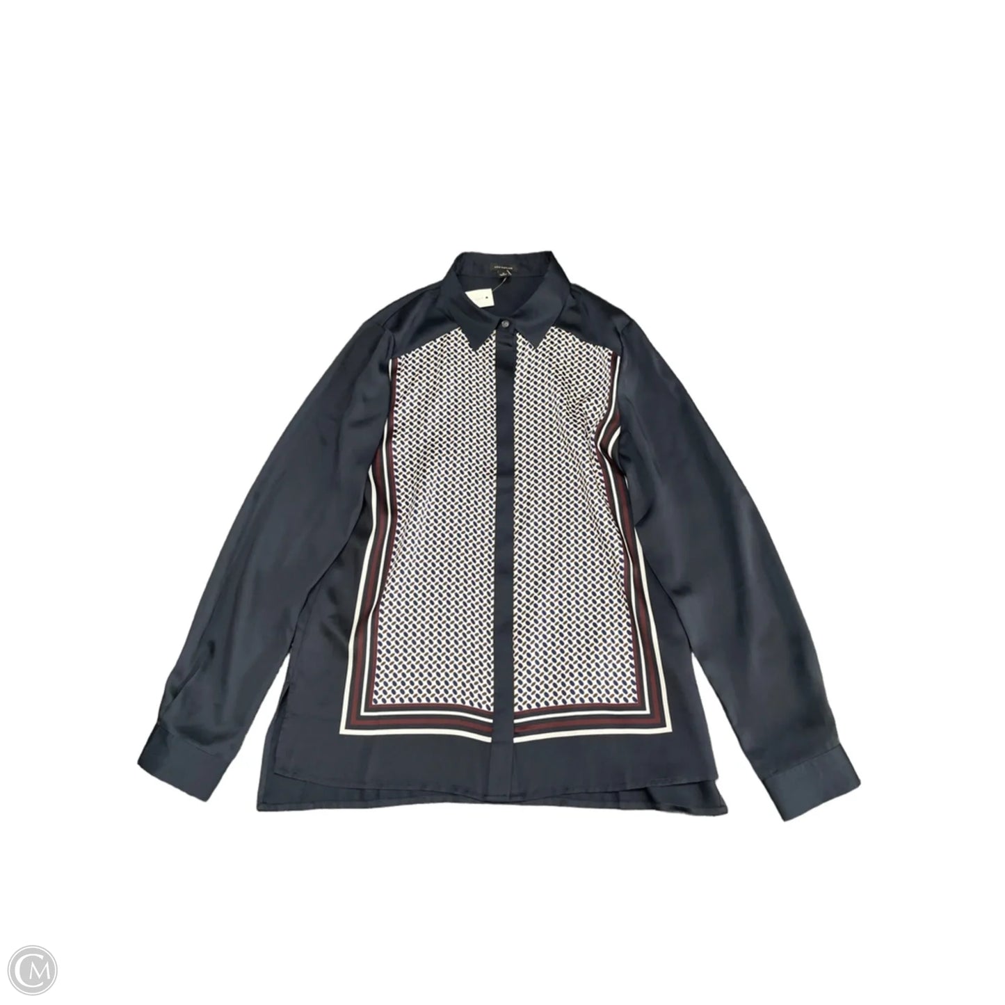 Top Long Sleeve By Ann Taylor In Navy, Size: S