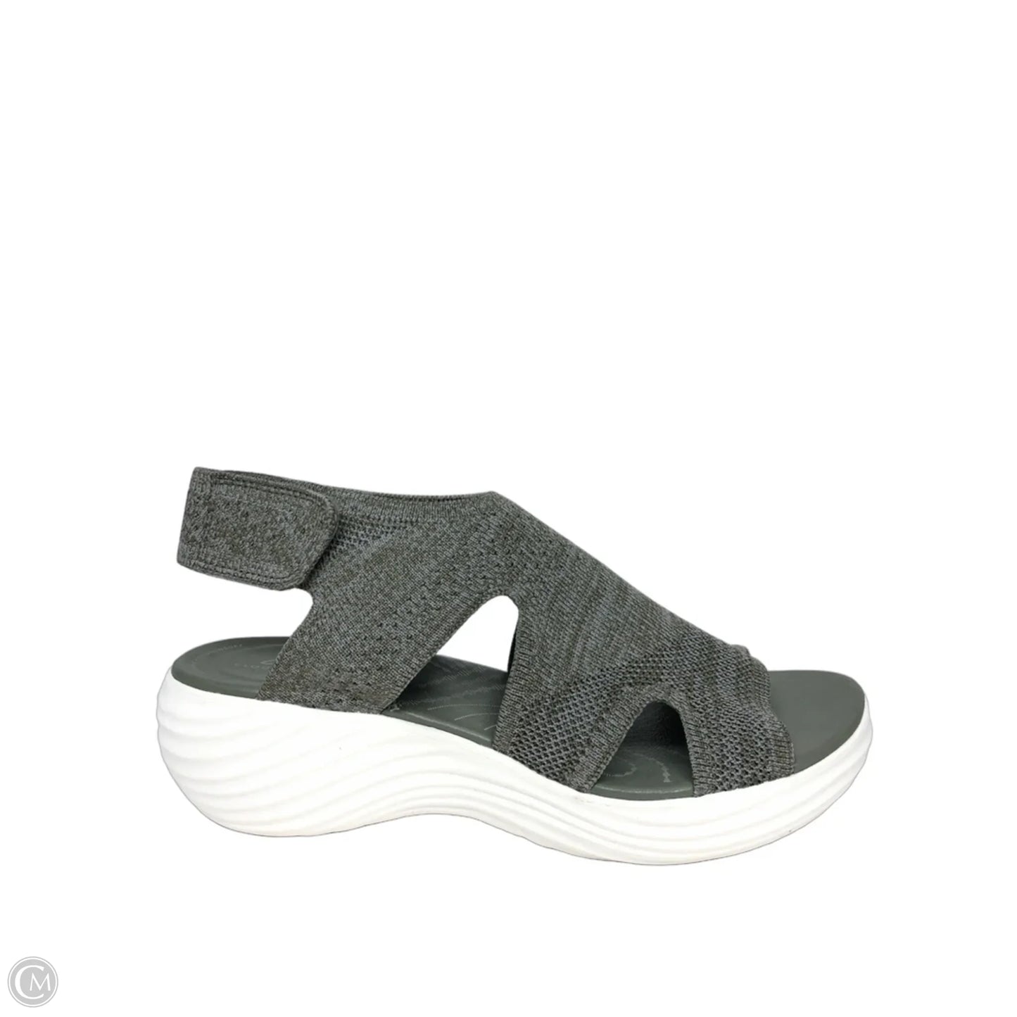 Sandals Heels Wedge By Clarks In Green, Size: 9.5