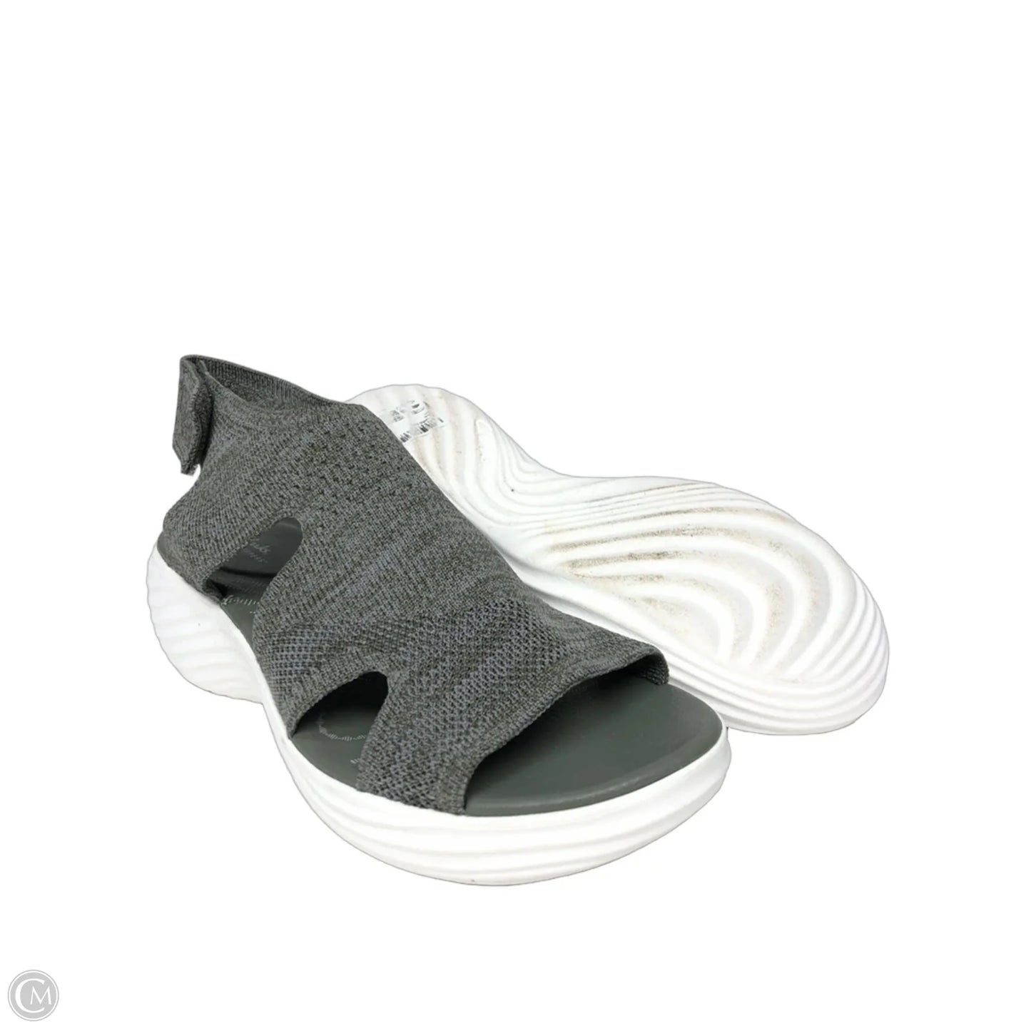 Sandals Heels Wedge By Clarks In Green, Size: 9.5