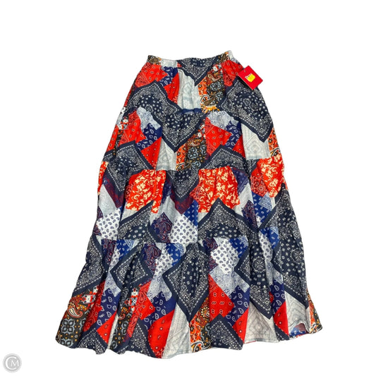 Skirt Maxi By Reba In Blue & Red & White, Size: S