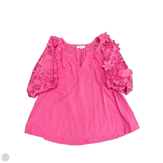 Top Short Sleeve By Umgee In Pink, Size: Xl
