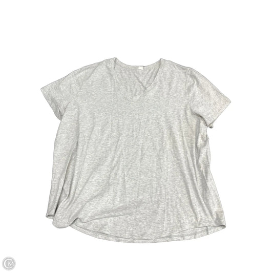 Athletic Top Short Sleeve By Lululemon In Grey, Size: 20
