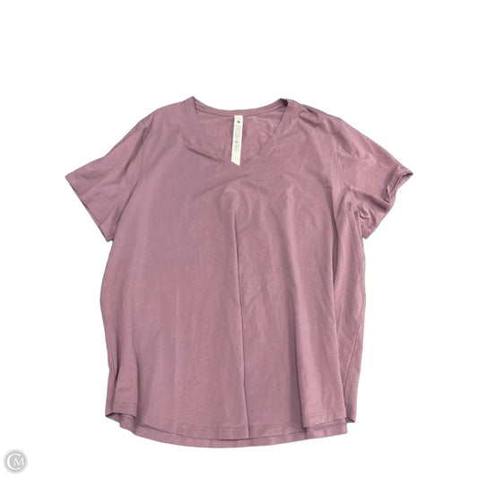 Athletic Top Short Sleeve By Lululemon In Purple, Size: 20