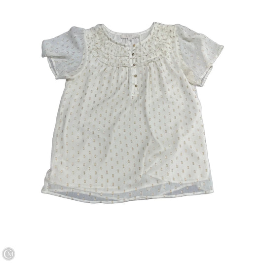 Blouse Short Sleeve By Loft In Beige, Size: S