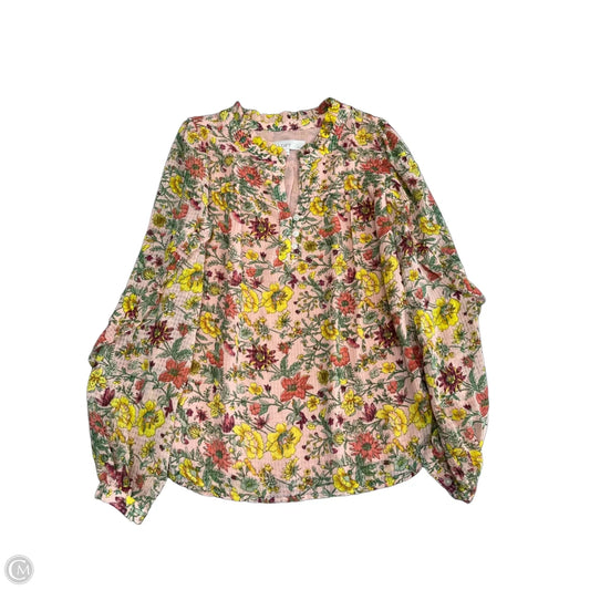 Blouse Long Sleeve By Loft In Floral Print, Size: Sp