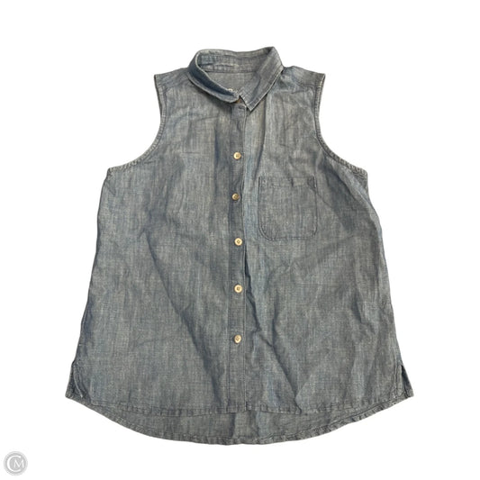Top Sleeveless By Gap In Blue Denim, Size: Xs