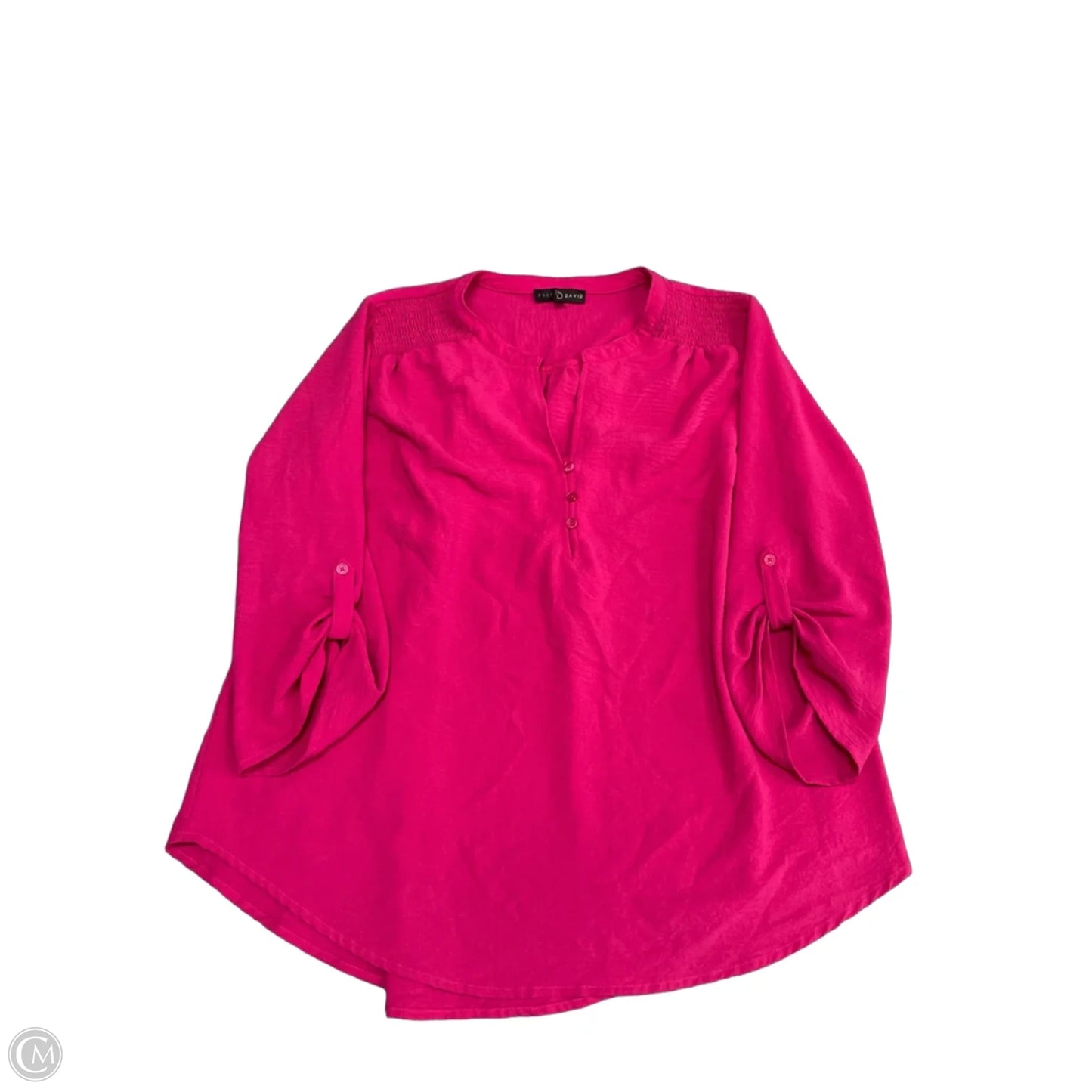 Blouse Long Sleeve By Fred David In Pink, Size: S