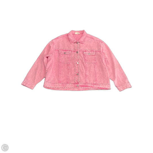 Jacket Denim By Savanna Jane In Pink, Size: 1x
