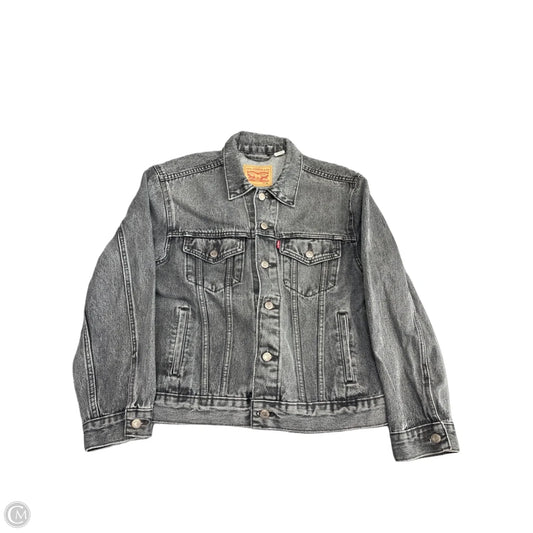 Jacket Denim By Levis In Grey Denim, Size: Xl