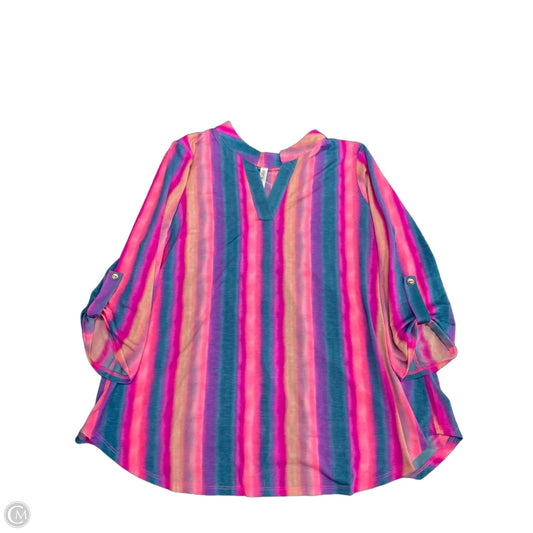 Top 3/4 Sleeve By Dear Scarlett In Multi-colored, Size: L