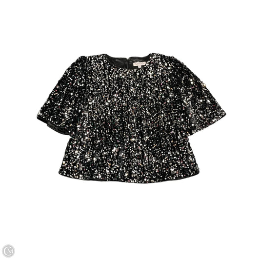 Top Short Sleeve By Nanette By Nanette Lepore In Black & Silver, Size: Xl