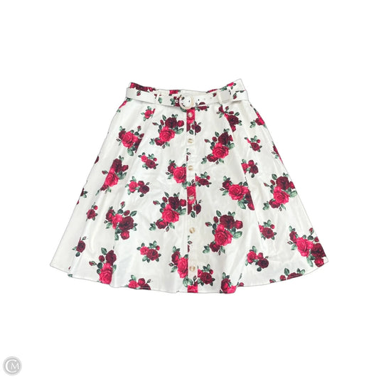 Skirt Midi By City Chic In Red & White, Size: 18