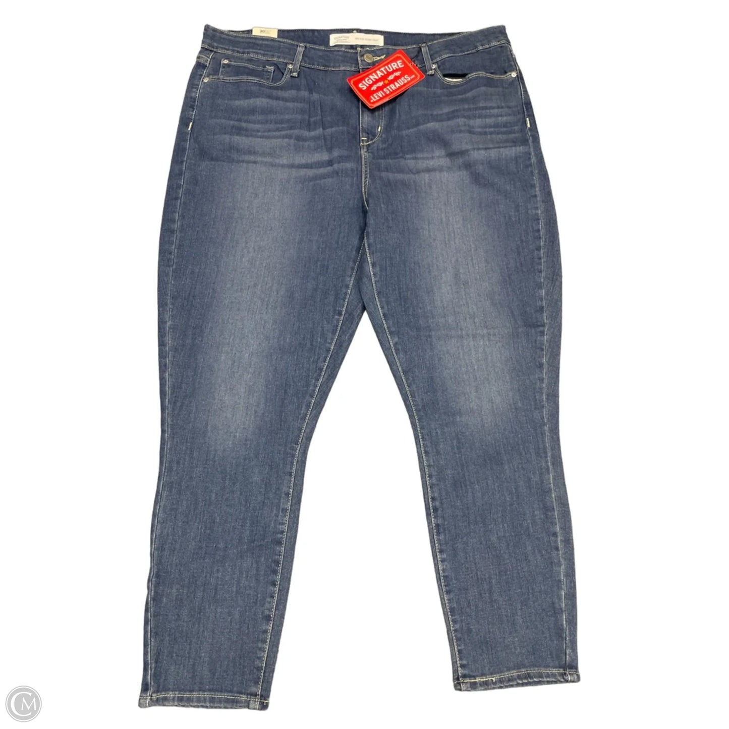 Jeans Skinny By Levis Signature In Blue Denim, Size: 20