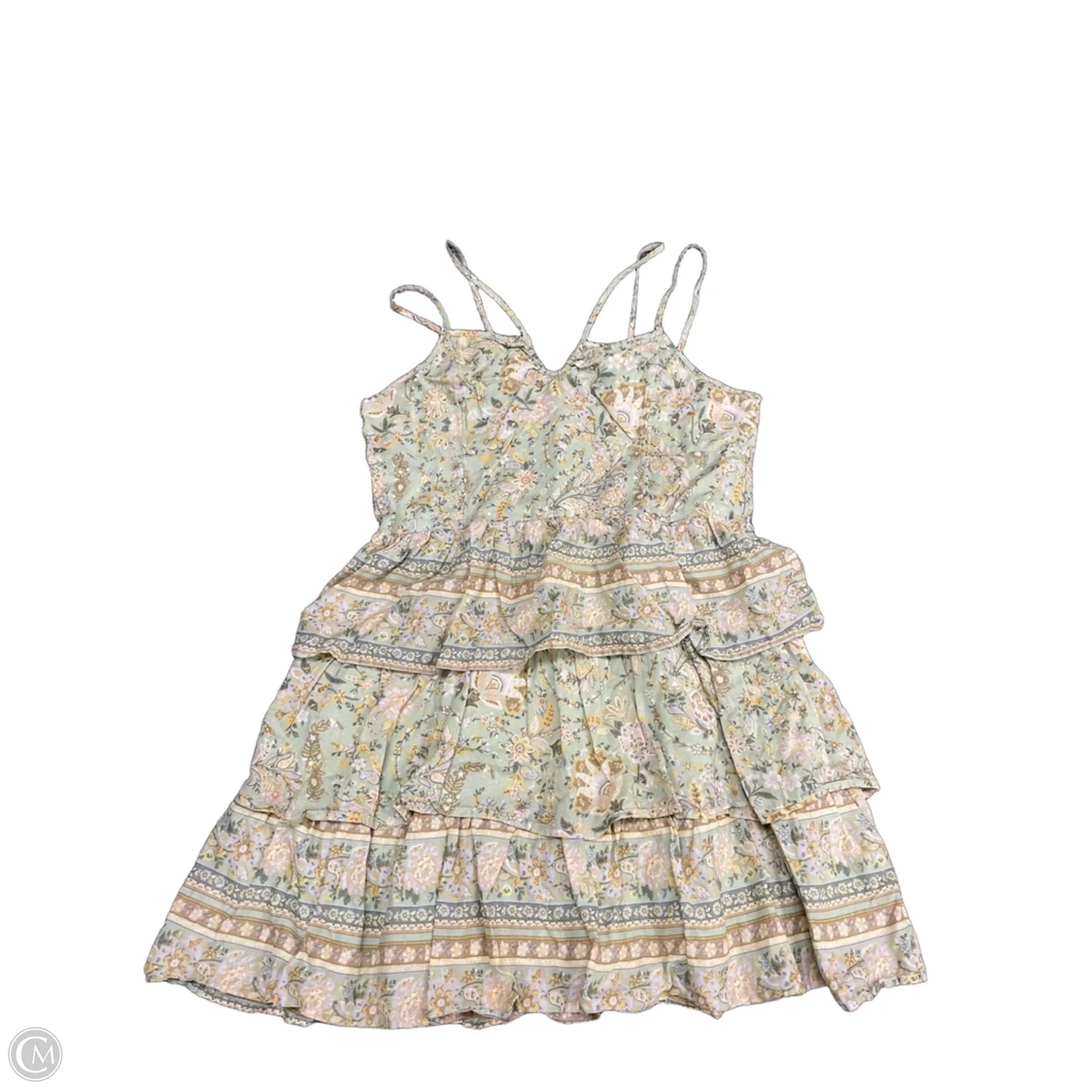 american eagle green dress AE Flutter Sleeve Tie-Front Midi Europe up front detail/Smocked waist/Tiered skirt with ruffle trim Glamorweb on LTK
