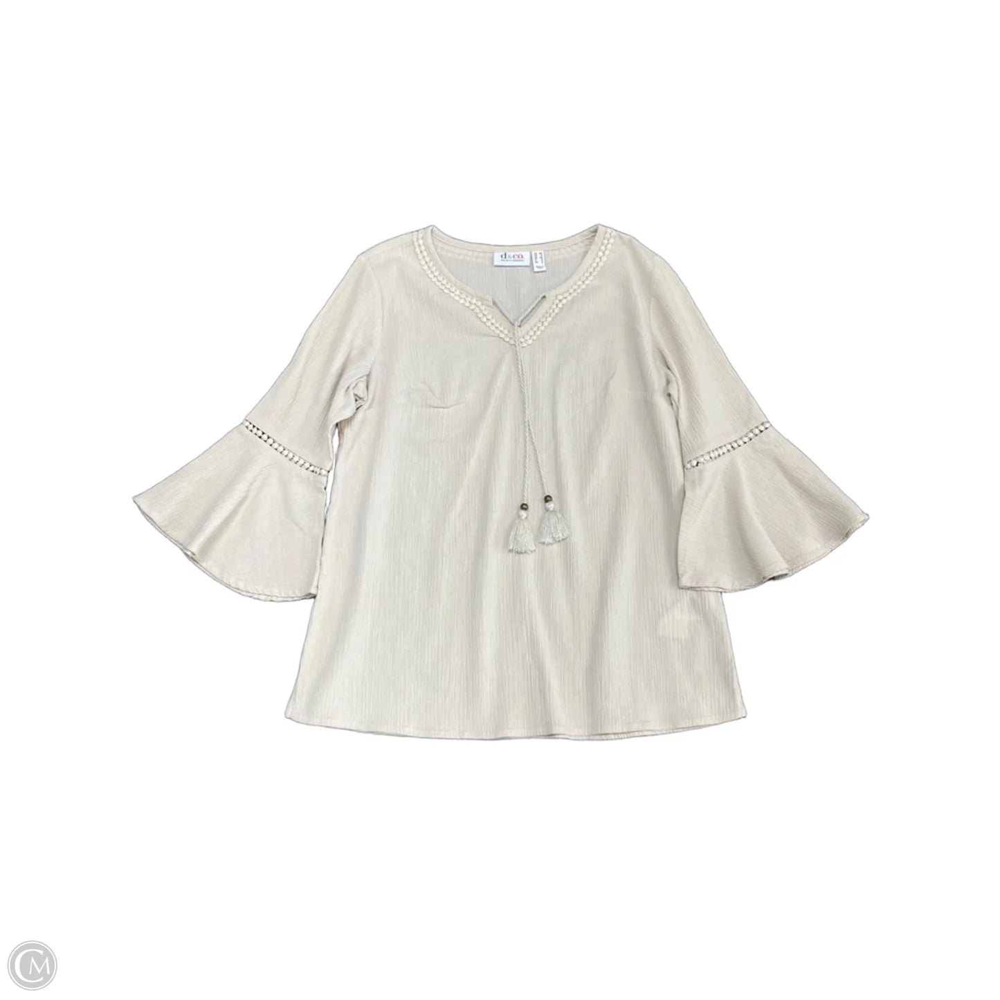 Top Long Sleeve By Denim And Co Qvc In Beige, Size: Xs