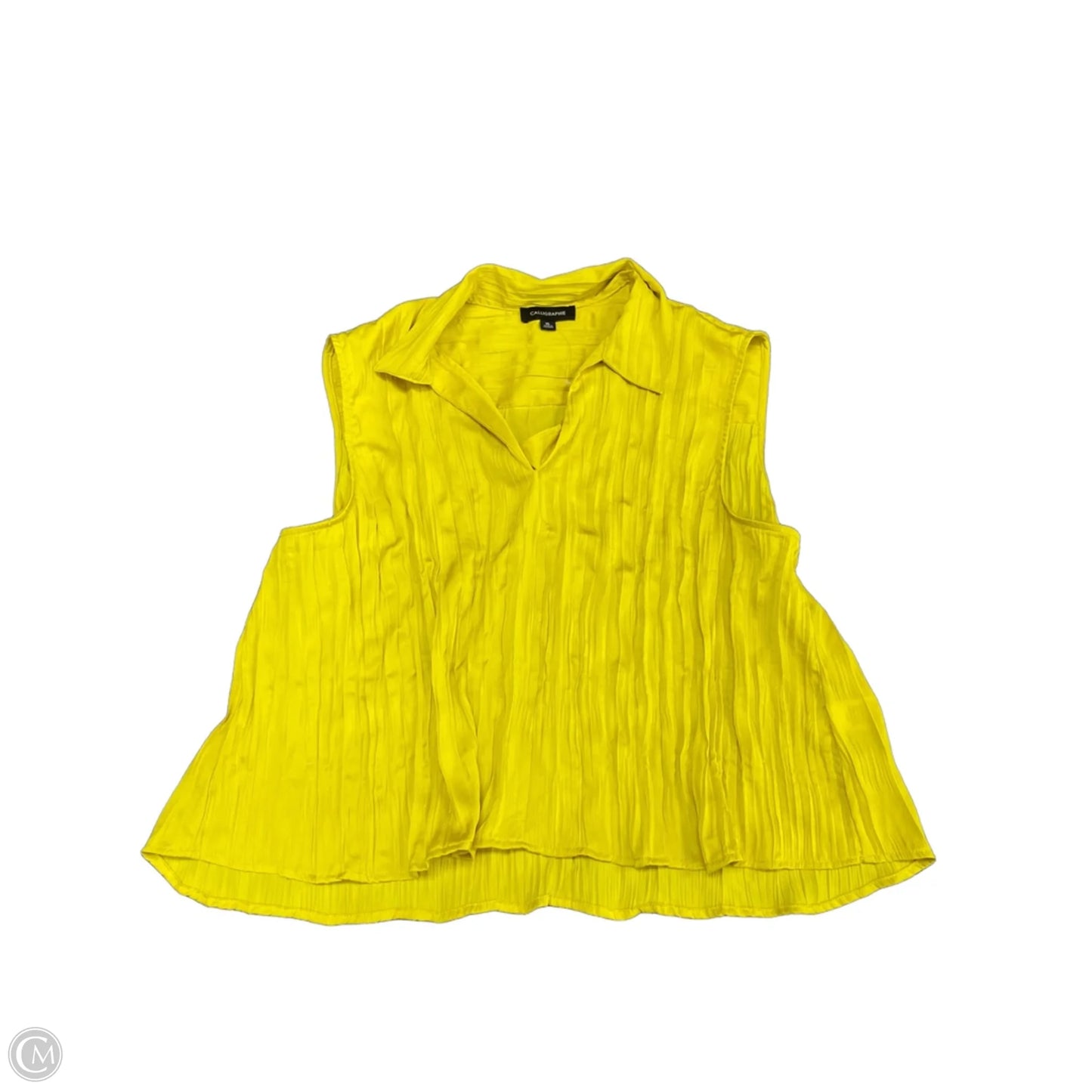 Top Sleeveless By Calligraphie In Yellow, Size: Xl