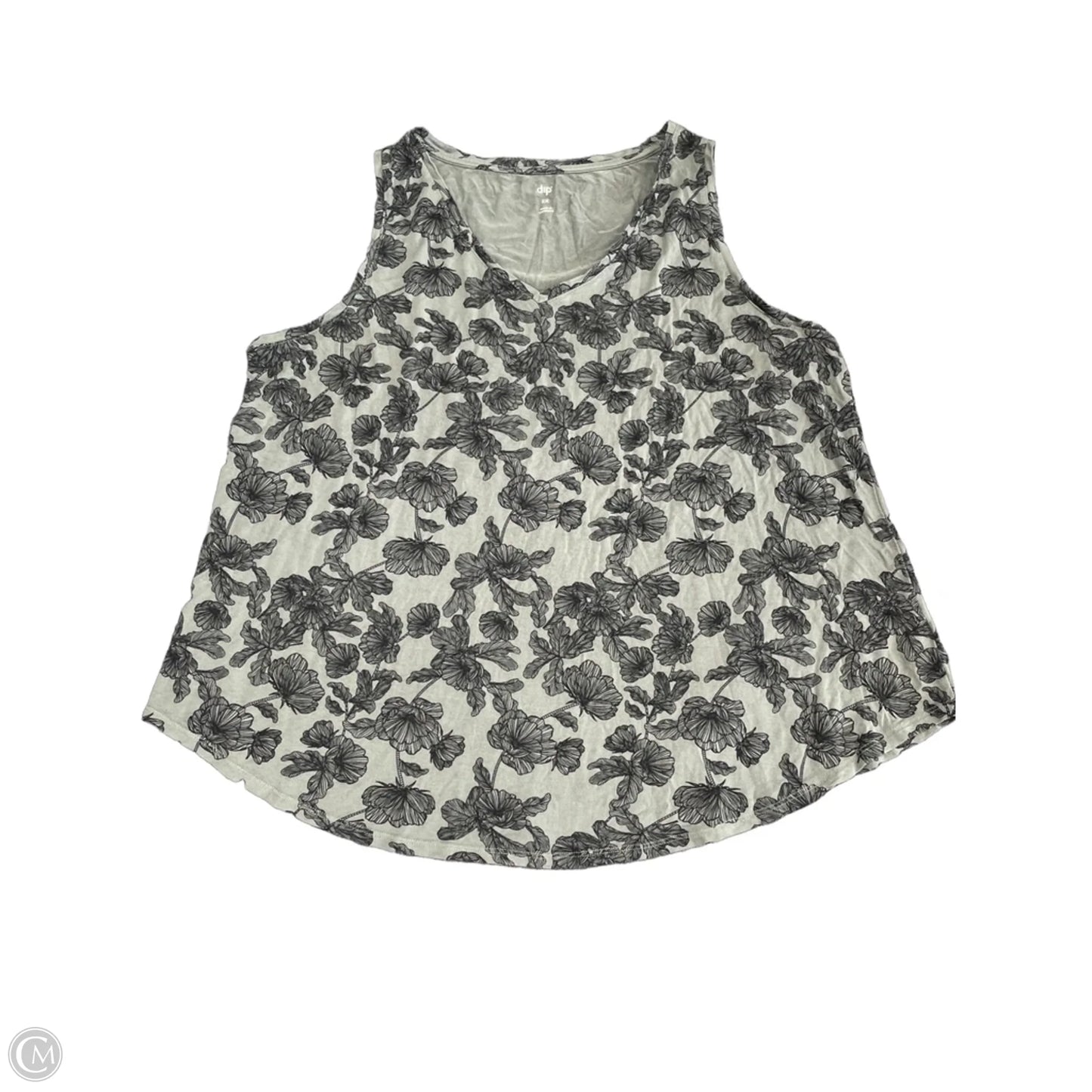 Top Sleeveless By Dip In Black & Green, Size: 2x