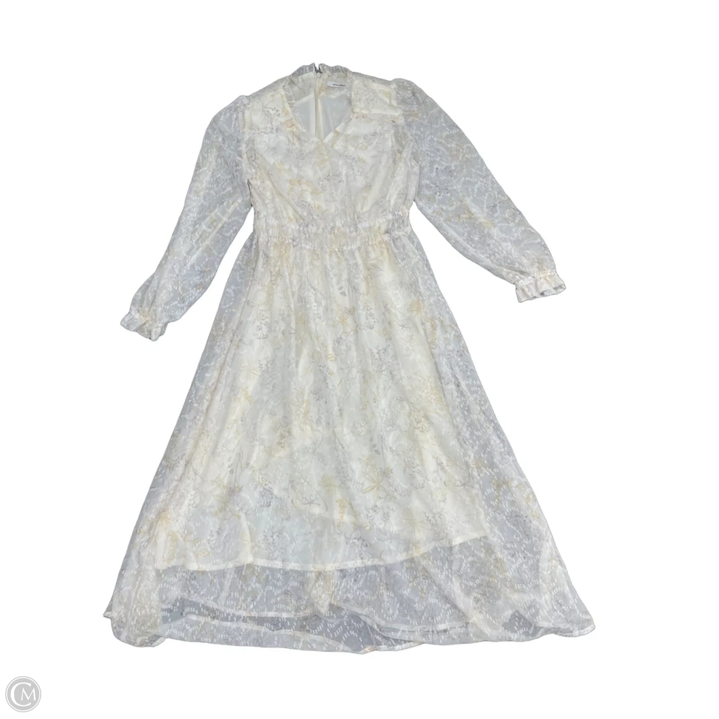 Dress Casual Midi By Clothes Mentor In Cream & Yellow, Size: S