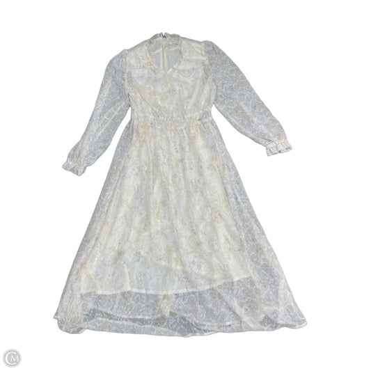 Dress Casual Midi By Clothes Mentor In Cream & Yellow, Size: S