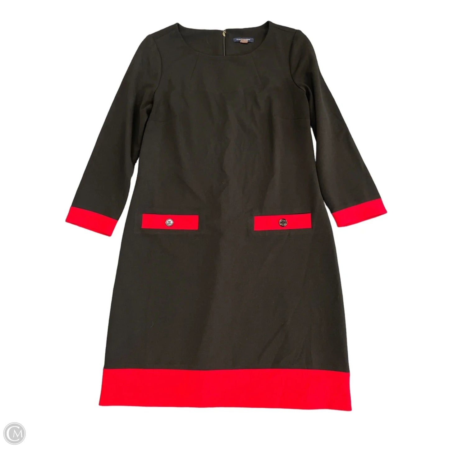 Dress Work By Tommy Hilfiger In Black & Red, Size: 8