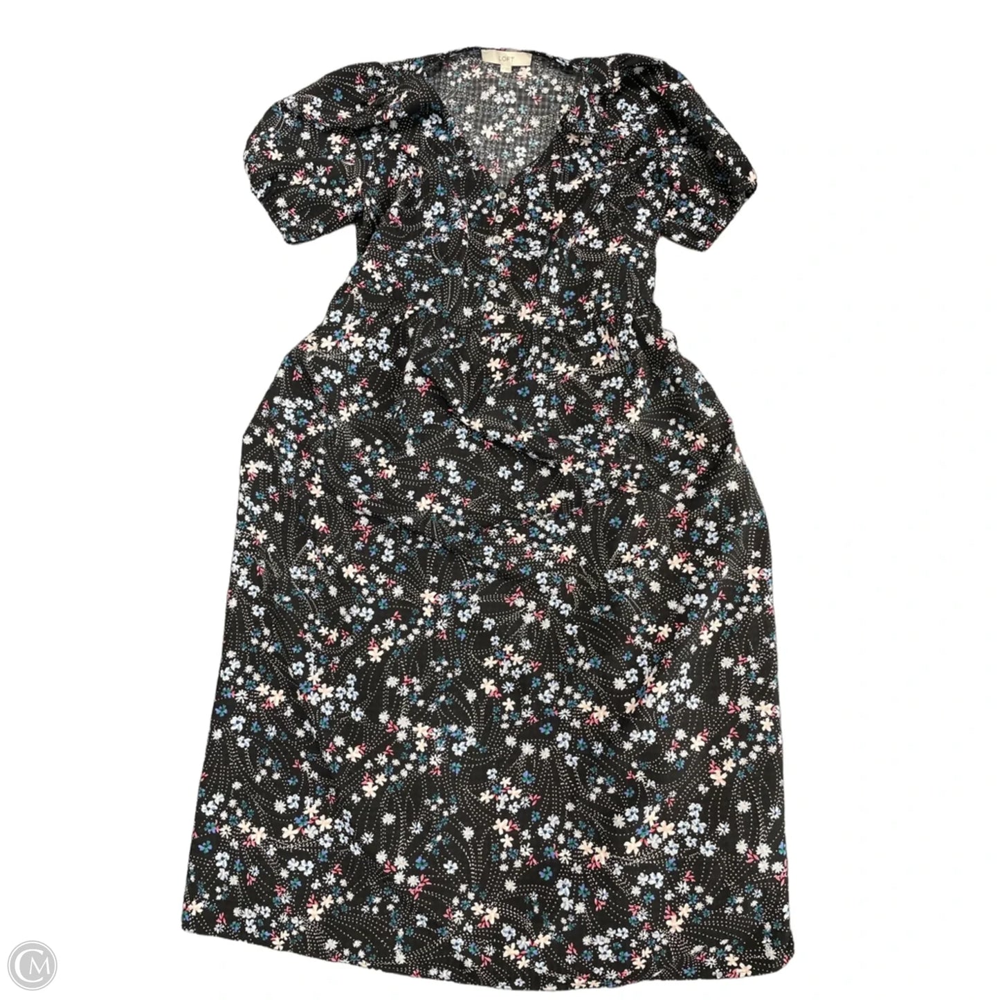 Dress Casual Midi By Loft In Floral Print, Size: M