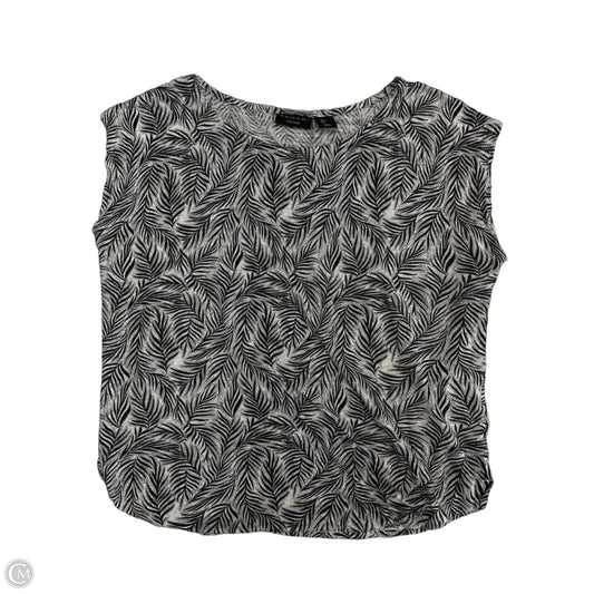 Top Short Sleeve By Tahari In Black & White, Size: L