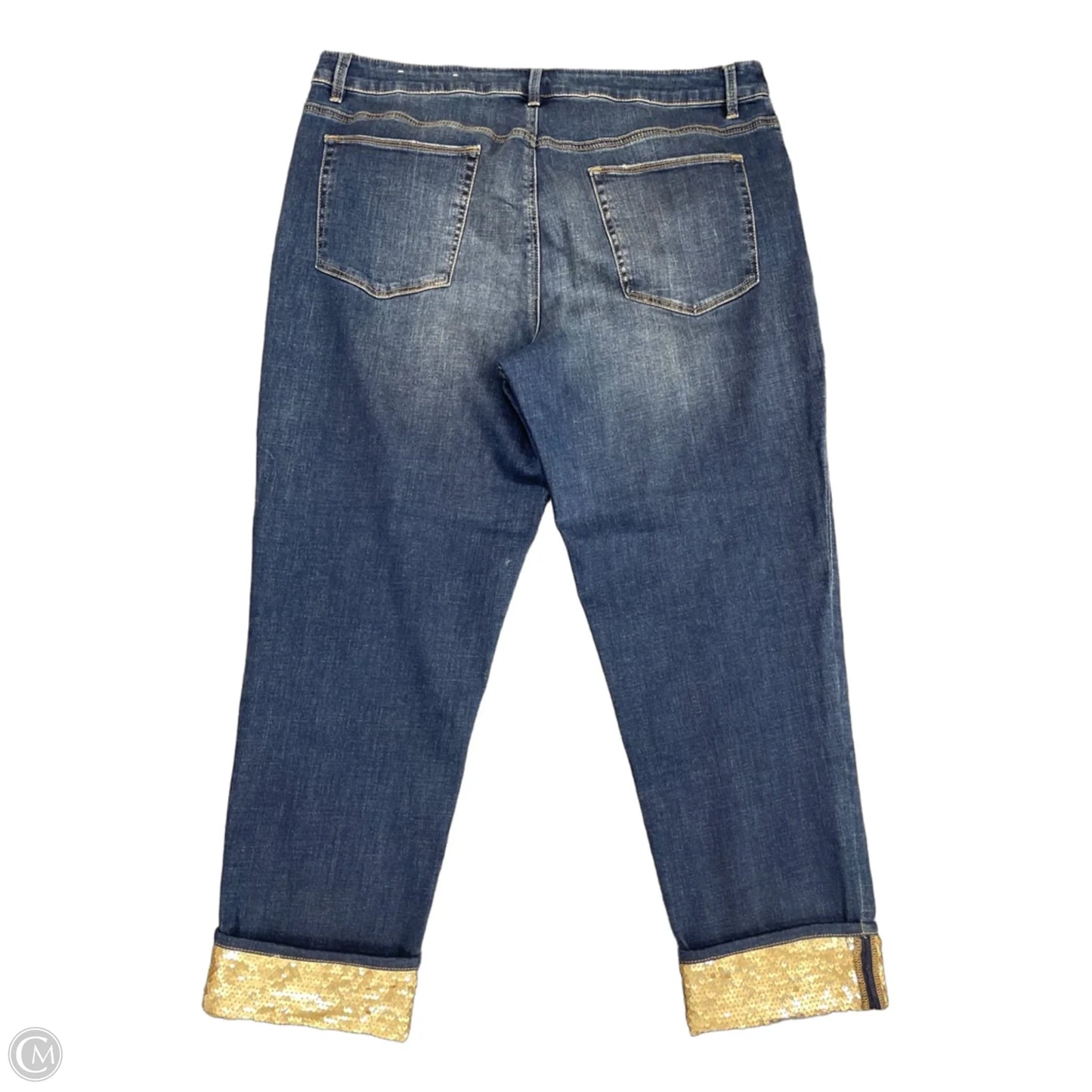 Jeans Boyfriend By Chicos In Blue Denim, Size: 16