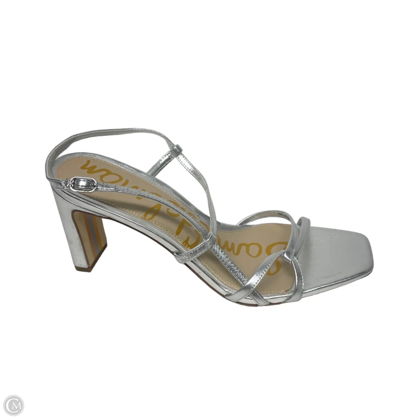 Sandals Heels Block By Sam Edelman In Silver, Size: 10
