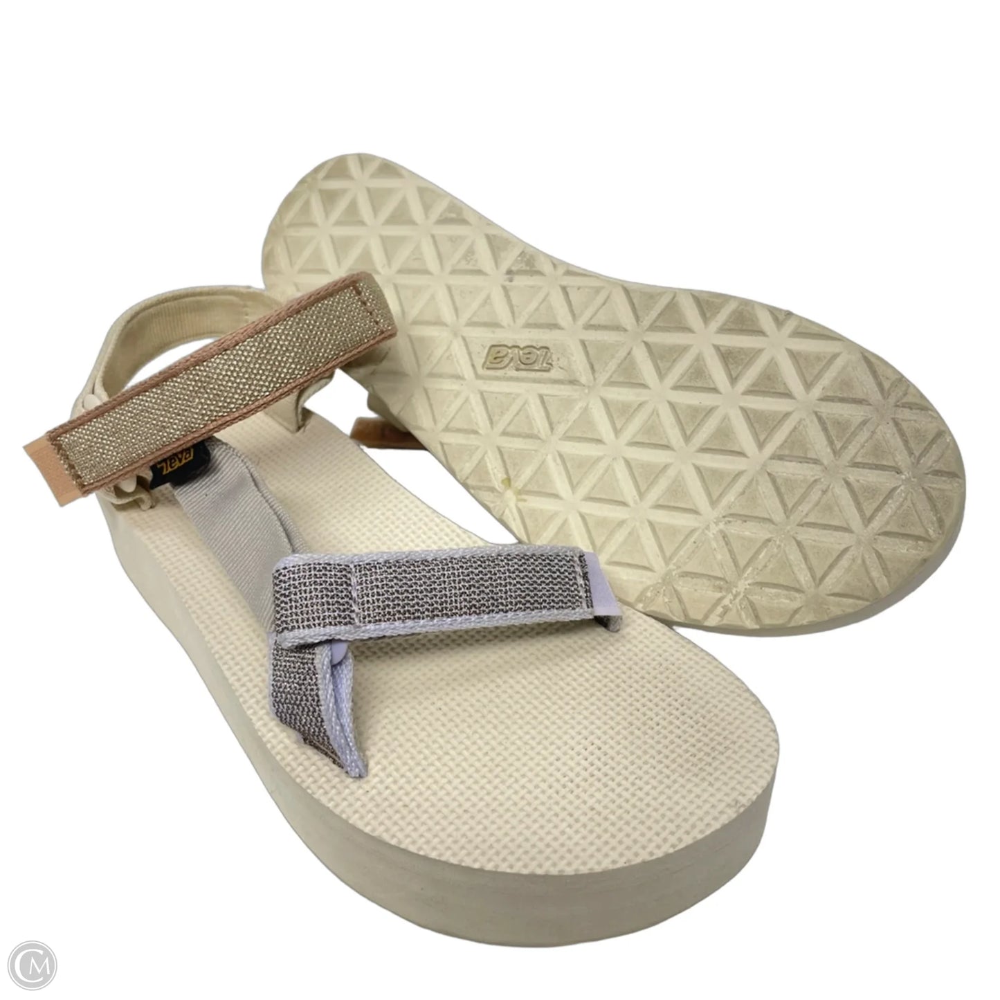 Sandals Heels Platform By Teva In Brown & Purple, Size: 9