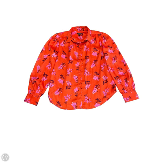Blouse Long Sleeve By Ann Taylor In Pink & Red, Size: S