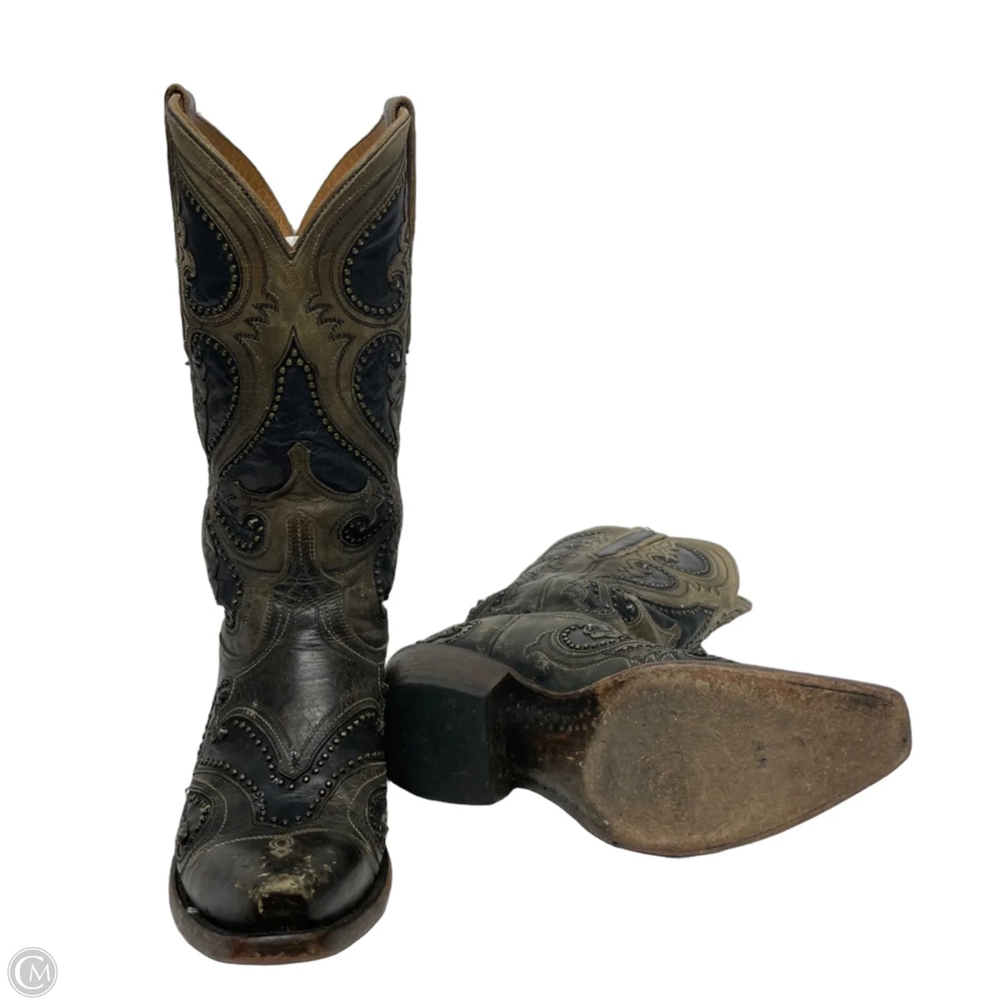 Boots Western By Lucchese In Black & Brown, Size: 7