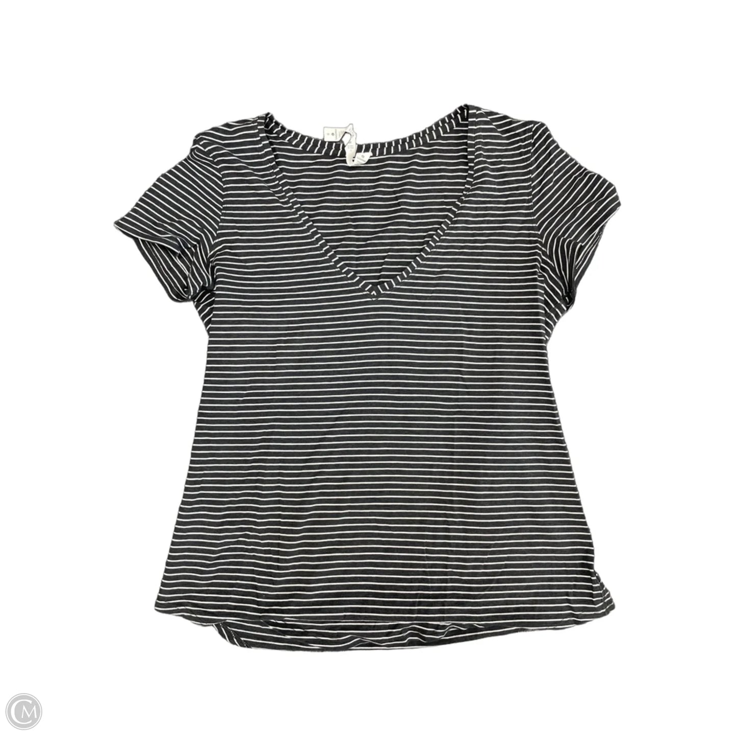 Athletic Top Short Sleeve By Lululemon In Black & White, Size: 6
