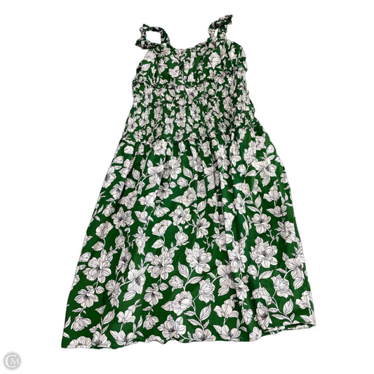 Dress Casual Maxi By Time And Tru In Green & White, Size: 20