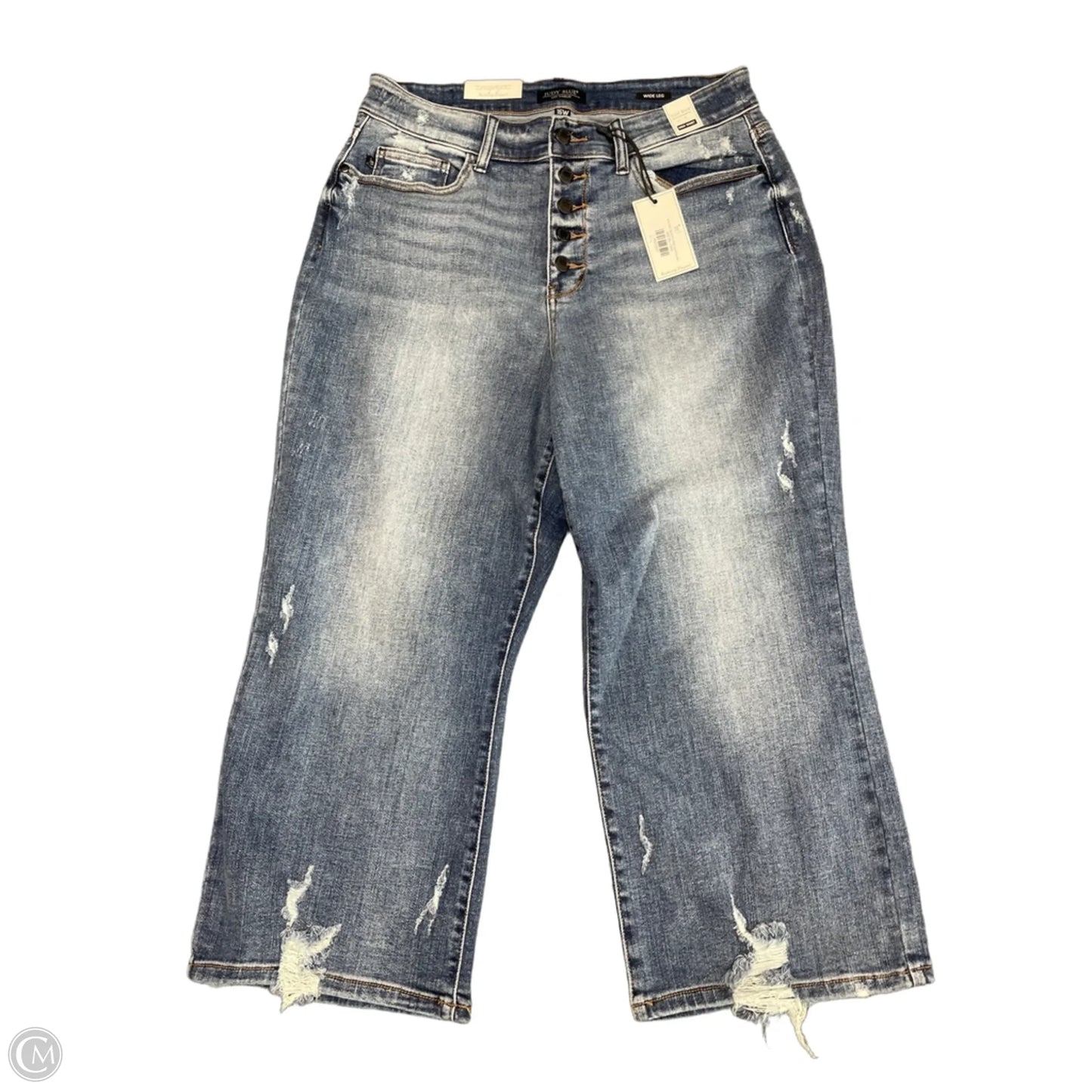 Jeans Wide Leg By Judy Blue In Blue Denim, Size: 16