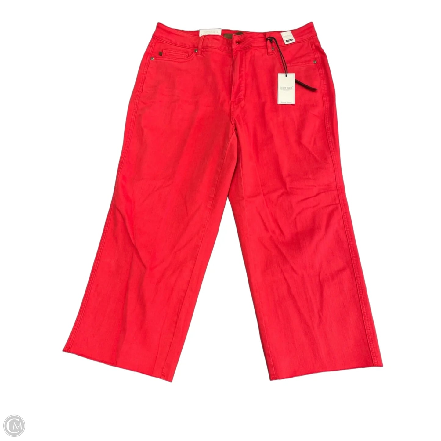 Jeans Wide Leg By Judy Blue In Red Denim, Size: 18