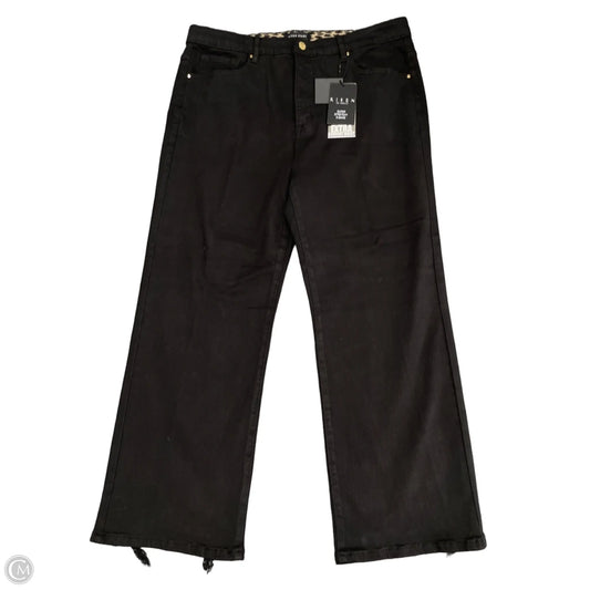 Jeans Wide Leg By Risen In Black Denim, Size: L