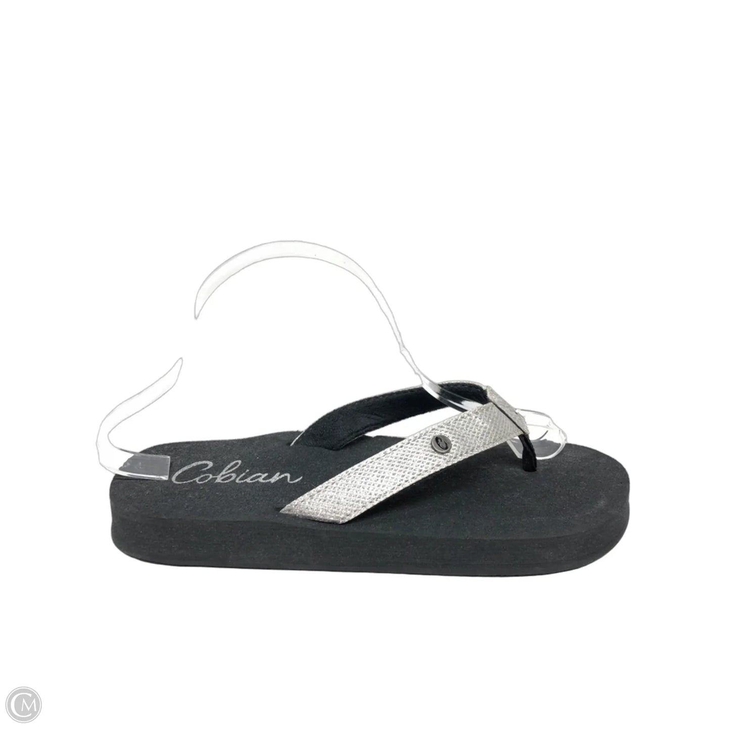 Sandals Flip Flops By Clothes Mentor In Silver, Size: 9