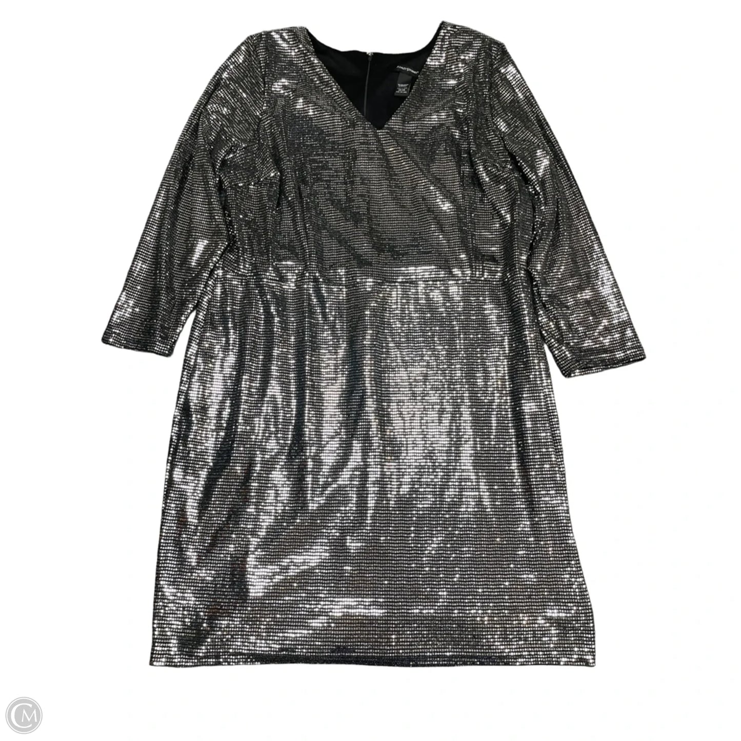 Dress Party Short By Ashley Stewart In Black & Silver, Size: 26