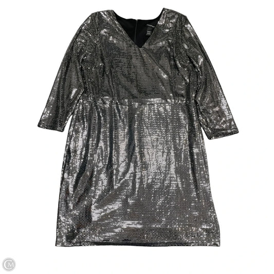 Dress Party Short By Ashley Stewart In Black & Silver, Size: 26