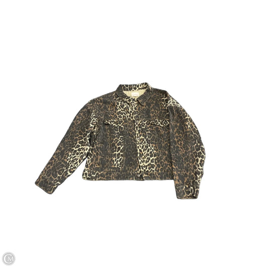 Jacket Denim By Clothes Mentor In Animal Print, Size: 1x