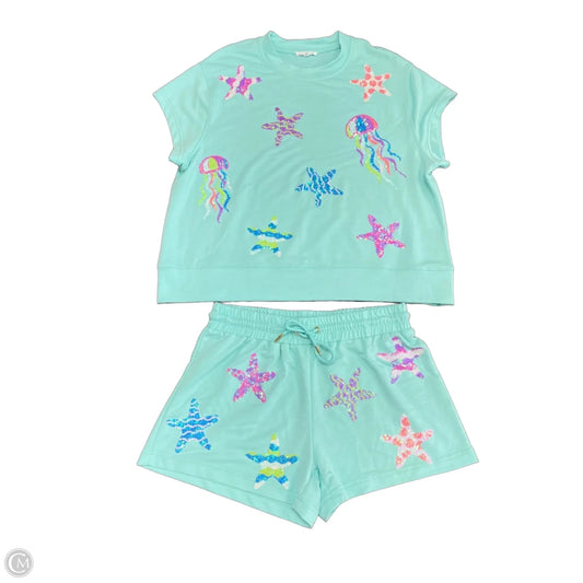 Shorts Set By Main Strip In Aqua, Size: S