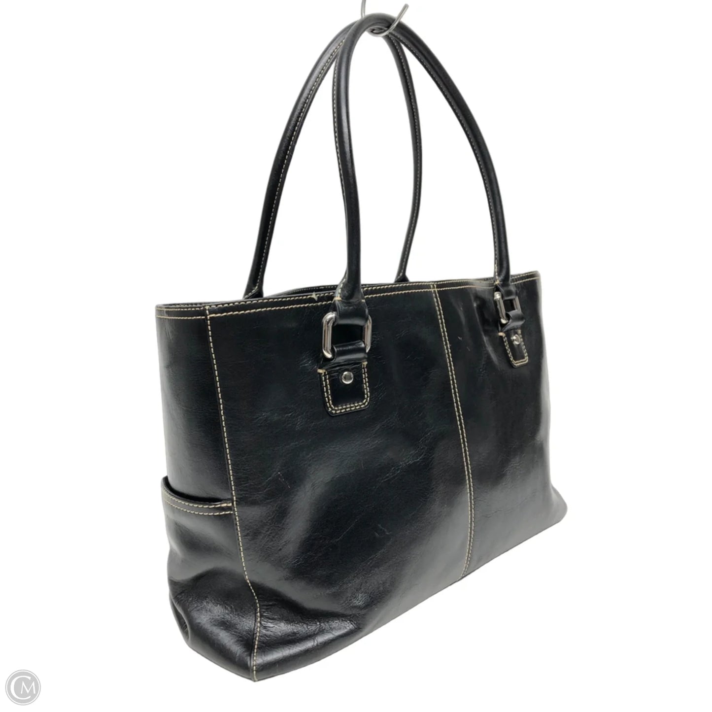 Handbag Leather By Fossil, Size: Large