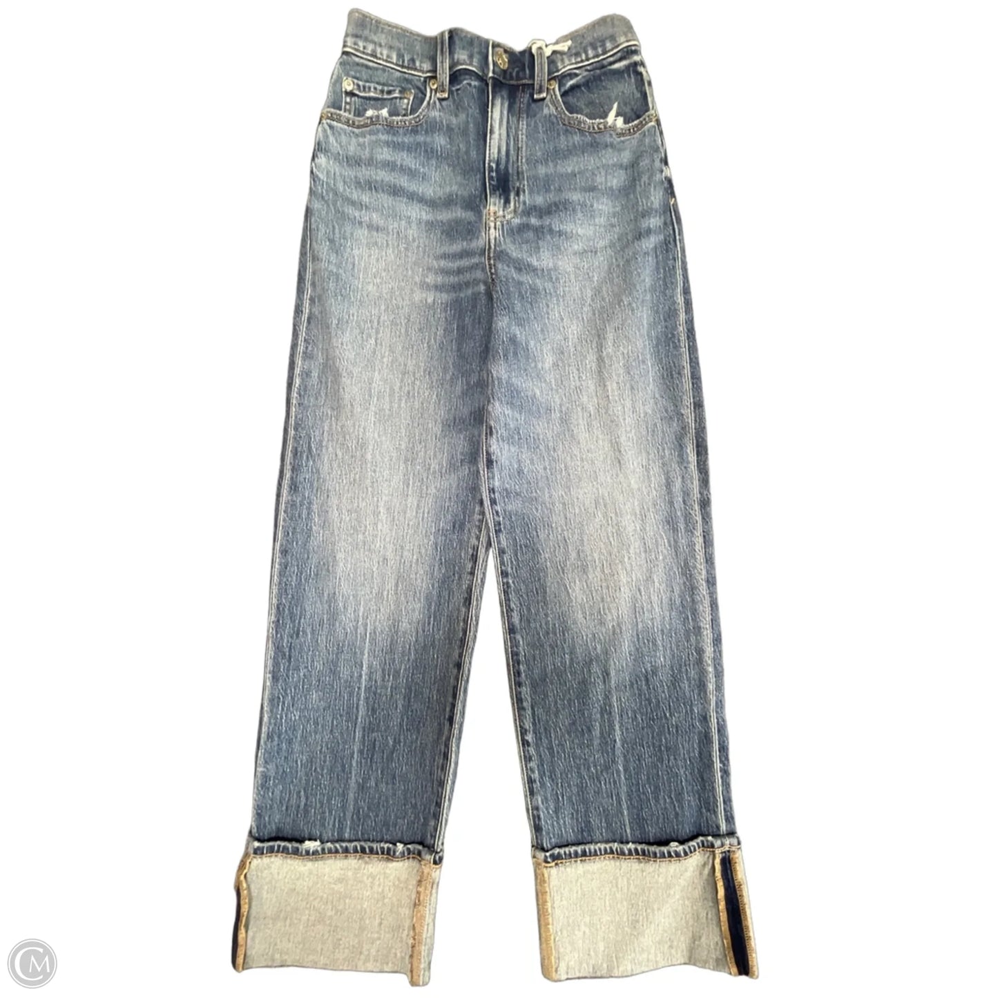 Jeans Wide Leg By Daze Denim In Blue Denim, Size: 0