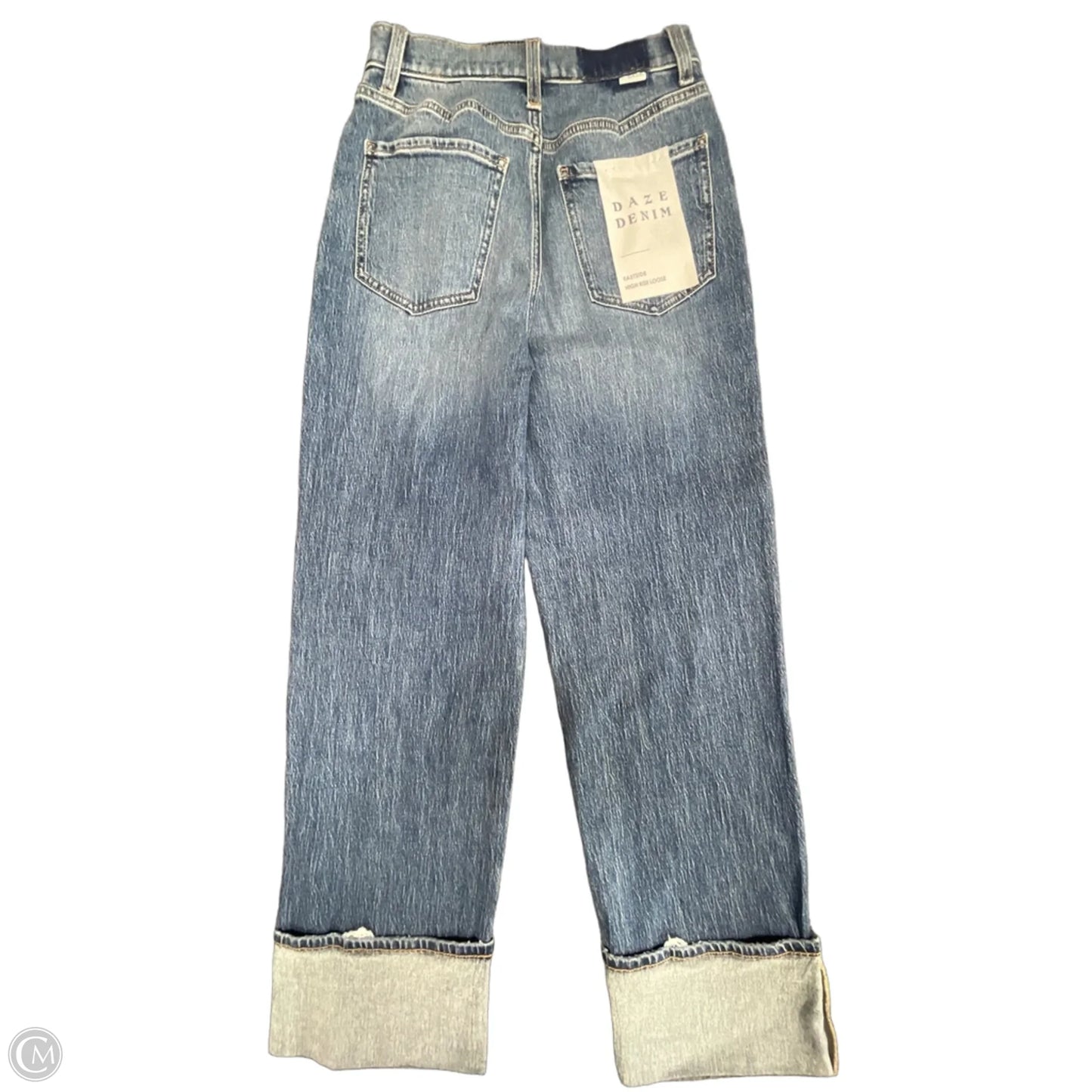 Jeans Wide Leg By Daze Denim In Blue Denim, Size: 0