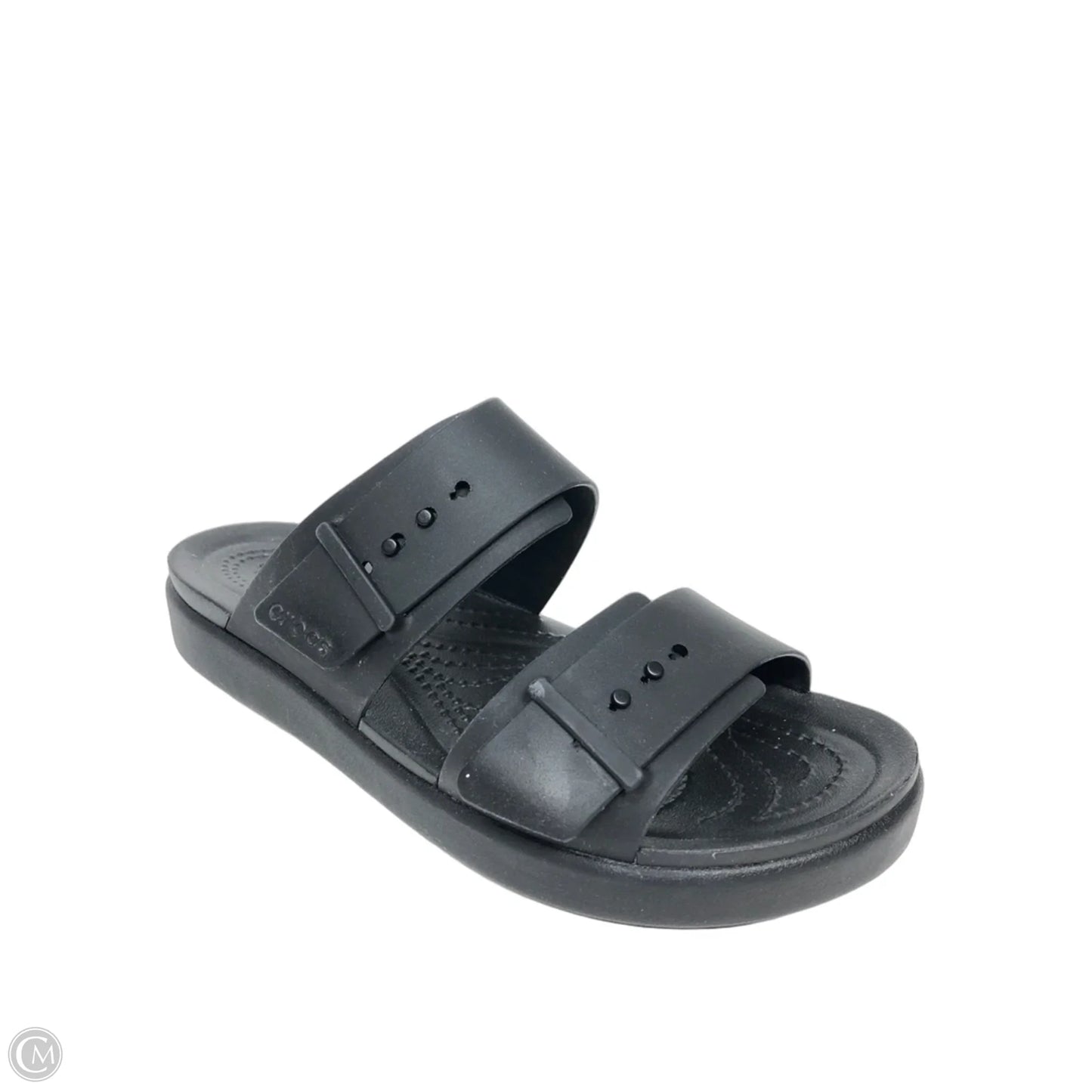 Sandals Flats By Crocs In Black, Size: 7