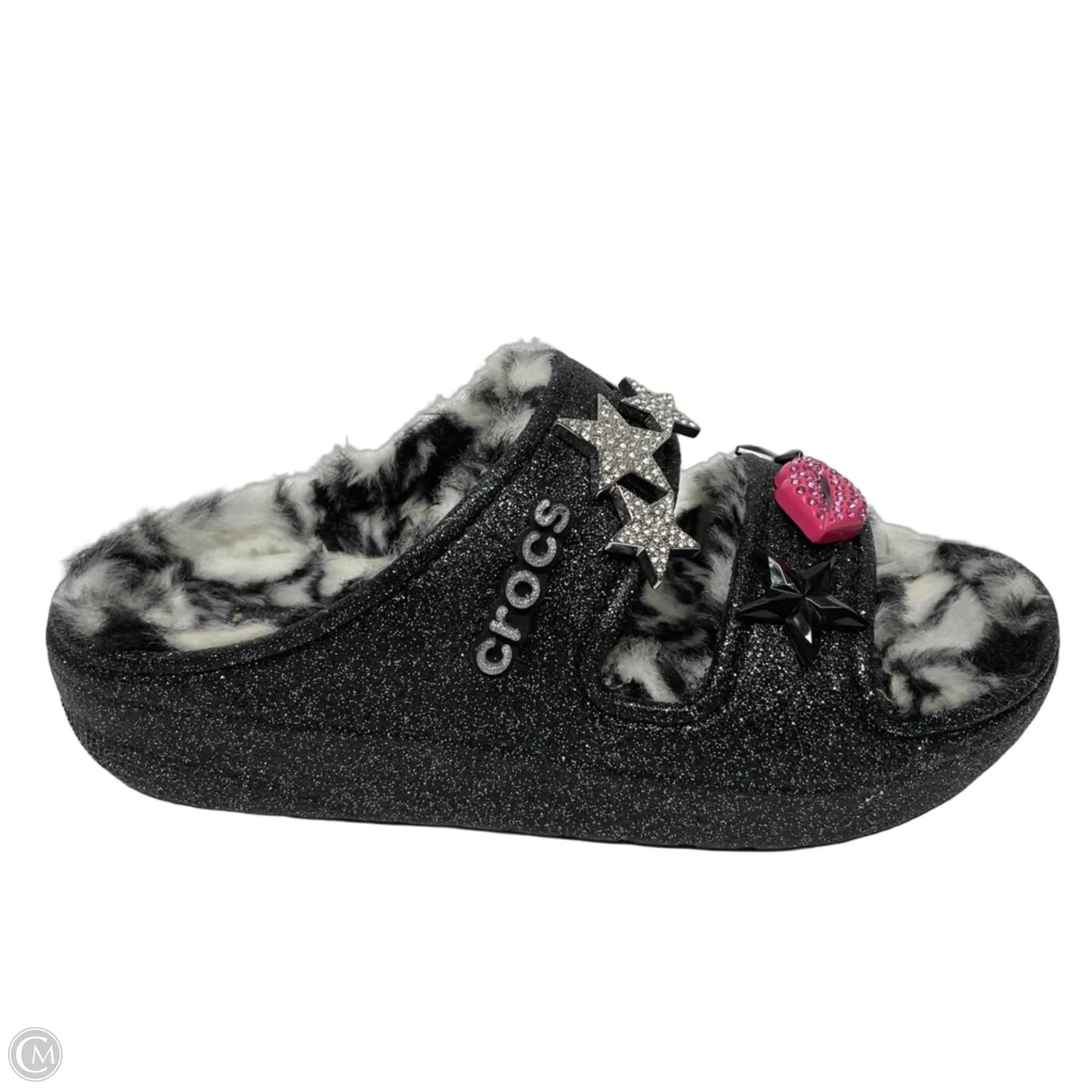 Sandals Flats By Crocs In Black, Size: 7