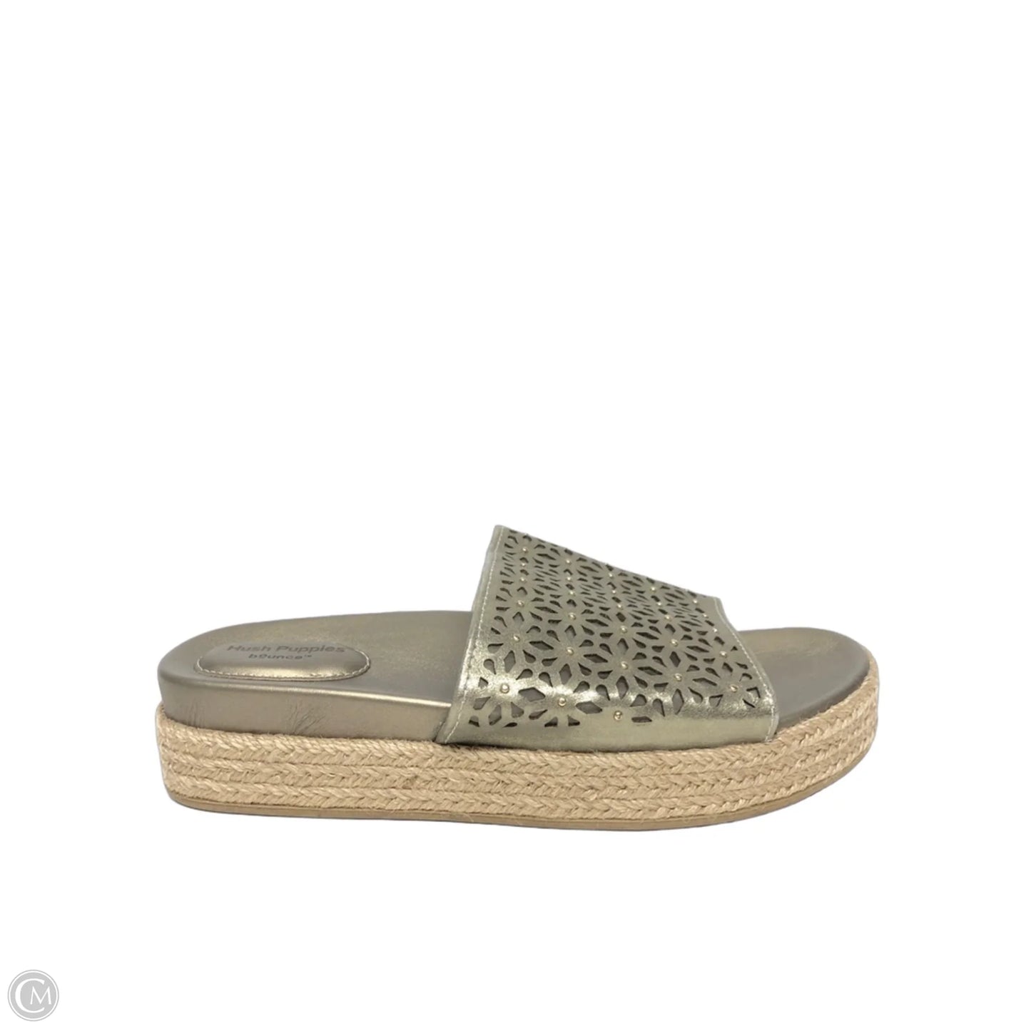 Sandals Heels Wedge By Hush Puppies In Gold, Size: 7