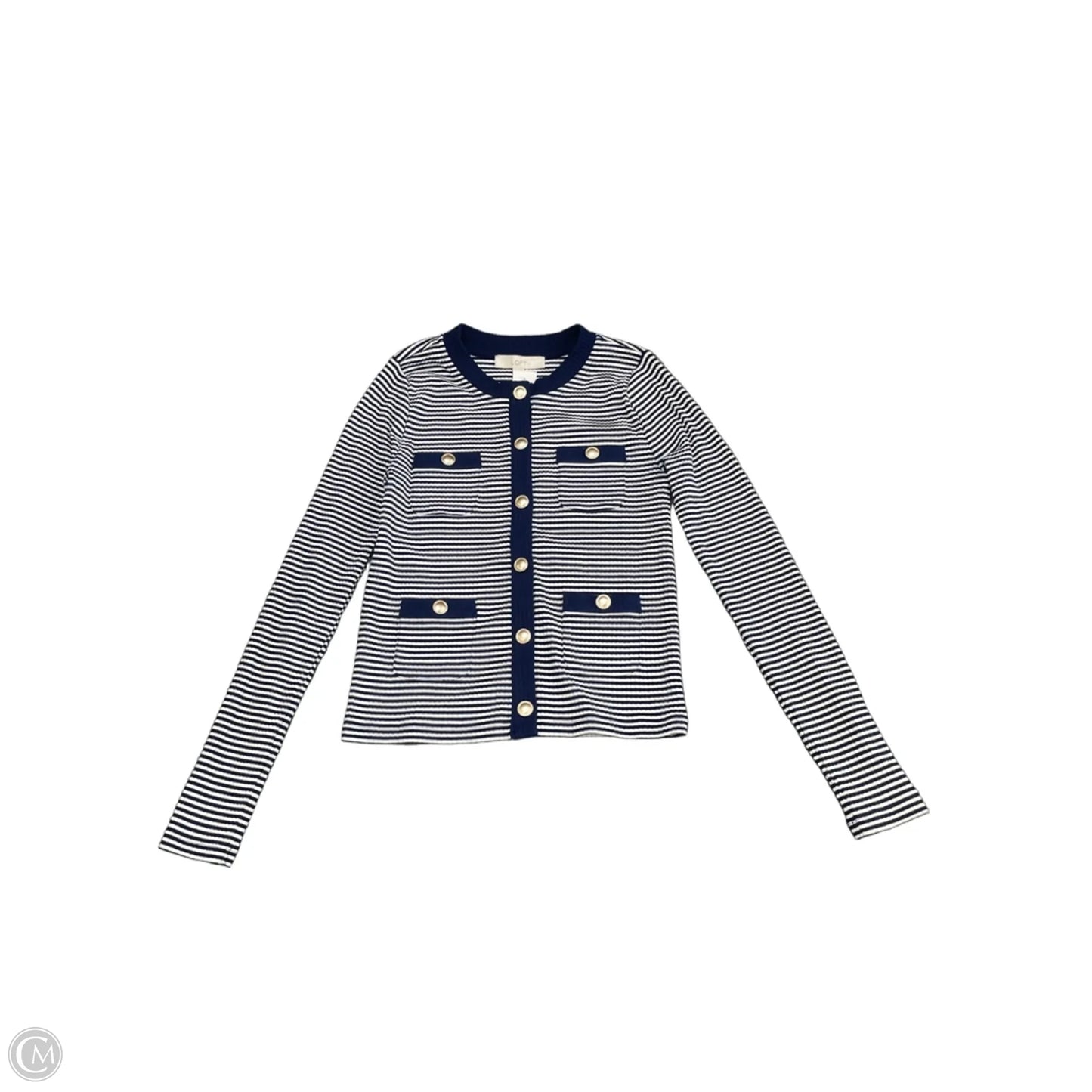 Cardigan By Loft In Blue & White, Size: S