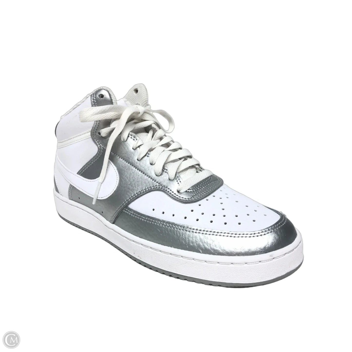 Shoes Sneakers By Nike In Silver & White, Size: 11