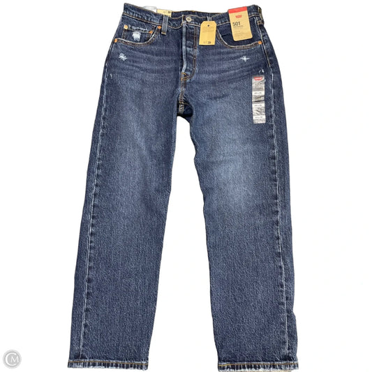 Jeans Straight By Levis In Blue Denim, Size: 8